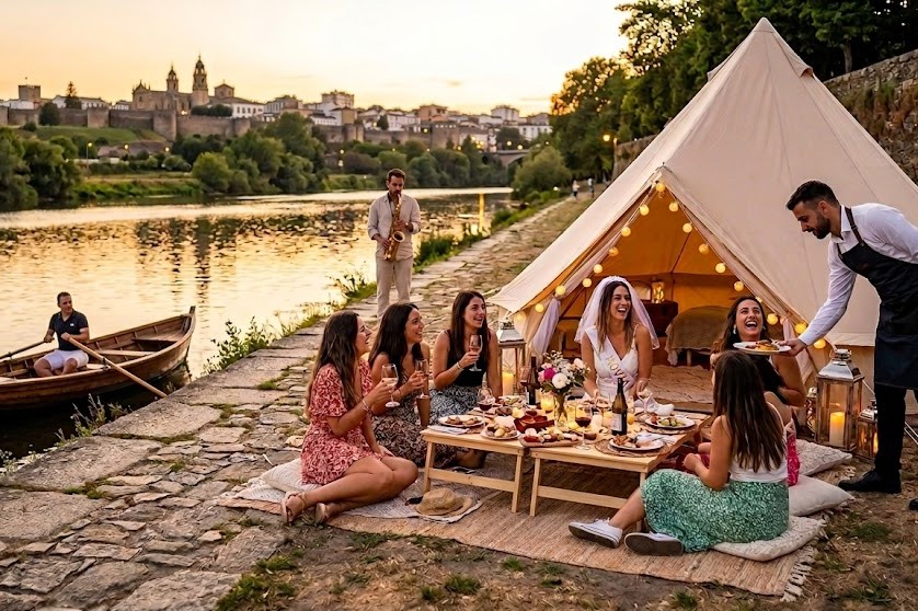 Glamping de lujo a orillas del río Miño en Lugo